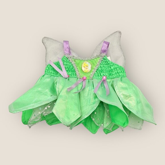 Build-A-Bear Tinker Bell Green Fairy Dress Costume Attached Wings BAB - Picture 1 of 5